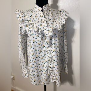 Tuckernuck Sunflower Long Sleeve Blouse Size: Small